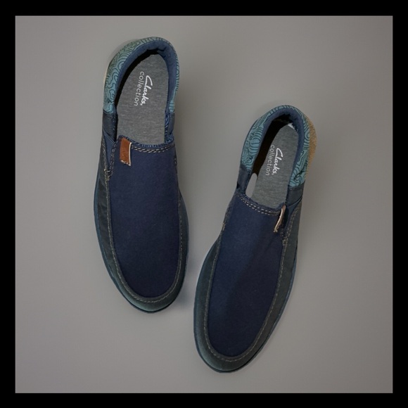 Clarks Men\'s Cantal Easy Navy Combi Vacation laid back summer loafers Sz11 main image 12